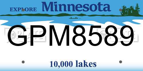 GPM8589 Minnesota License Plate