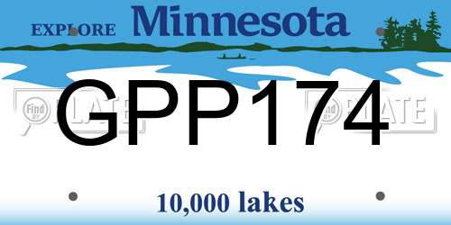 GPP174 Minnesota License Plate