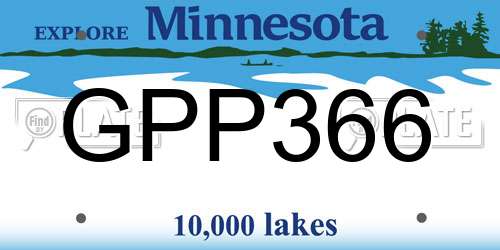 GPP366 Minnesota License Plate