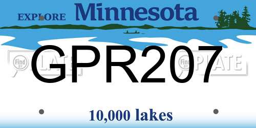 GPR207 Minnesota License Plate