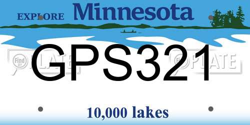 GPS321 Minnesota License Plate
