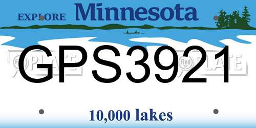 GPS3921 Minnesota License Plate