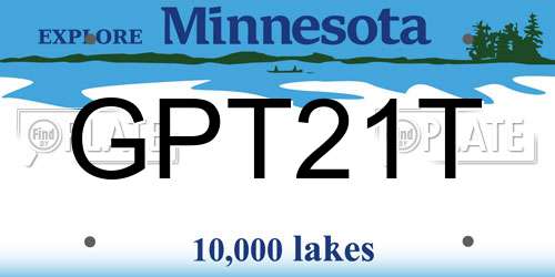 GPT21T Minnesota License Plate