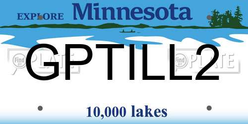 GPTILL2 Minnesota License Plate