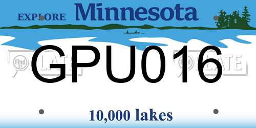 GPU016 Minnesota License Plate