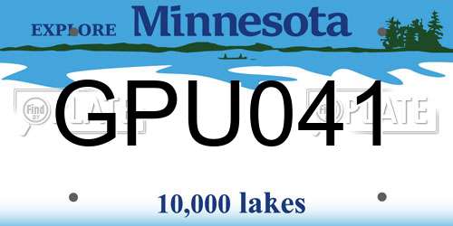 GPU041 Minnesota License Plate