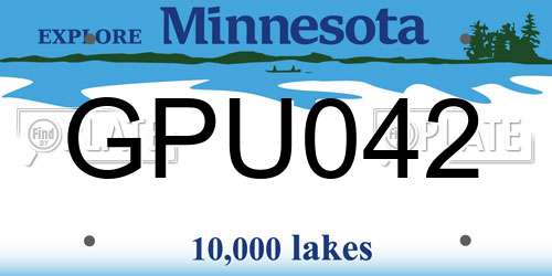 GPU042 Minnesota License Plate
