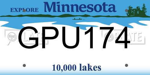 GPU174 Minnesota License Plate
