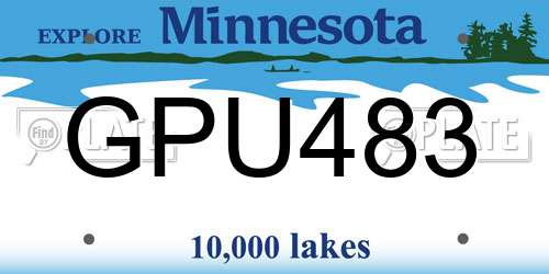GPU483 Minnesota License Plate