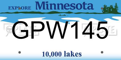 GPW145 Minnesota License Plate