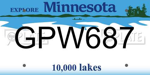 GPW687 Minnesota License Plate