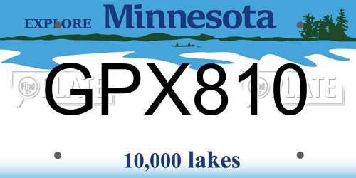 GPX810 Minnesota License Plate