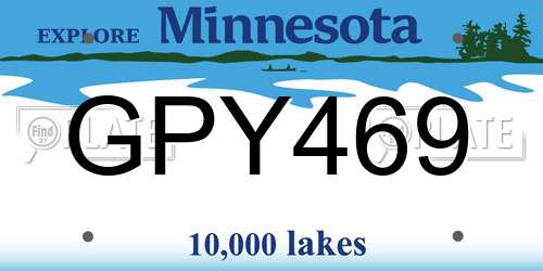 GPY469 Minnesota License Plate