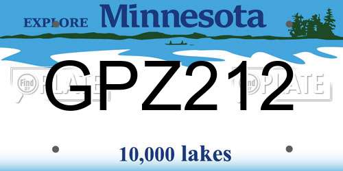 GPZ212 Minnesota License Plate