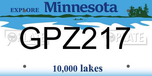GPZ217 Minnesota License Plate