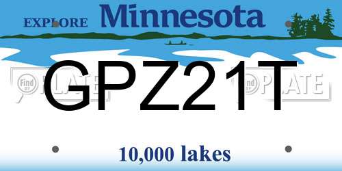 GPZ21T Minnesota License Plate