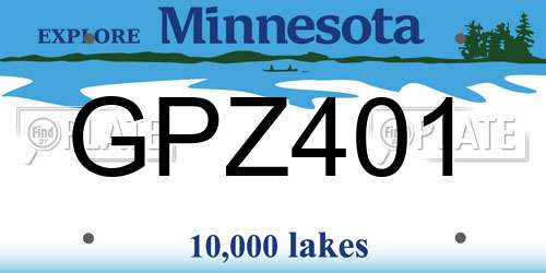 GPZ401 Minnesota License Plate