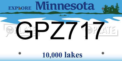 GPZ717 Minnesota License Plate