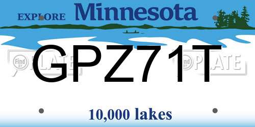 GPZ71T Minnesota License Plate