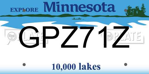GPZ71Z Minnesota License Plate