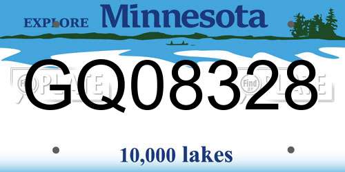 GQ08328 Minnesota License Plate