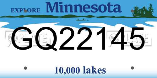 GQ22145 Minnesota License Plate