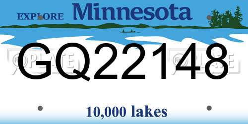 GQ22148 Minnesota License Plate