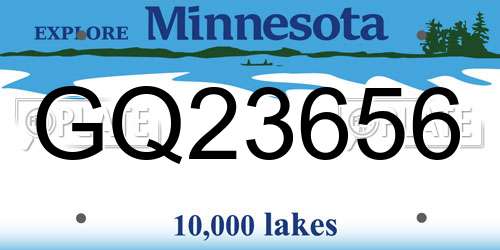 GQ23656 Minnesota License Plate
