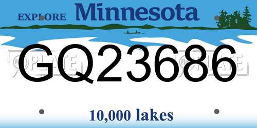 GQ23686 Minnesota License Plate