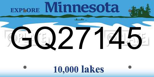 GQ27145 Minnesota License Plate