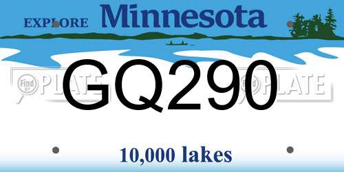 GQ290 Minnesota License Plate