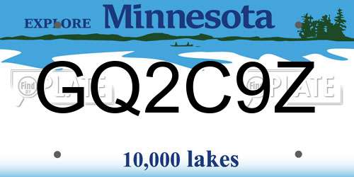 GQ2C9Z Minnesota License Plate