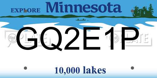 GQ2E1P Minnesota License Plate