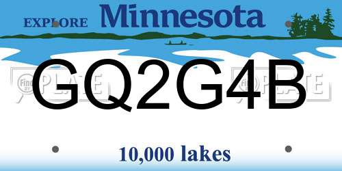 GQ2G4B Minnesota License Plate