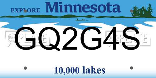 GQ2G4S Minnesota License Plate