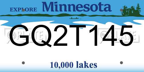 GQ2T145 Minnesota License Plate