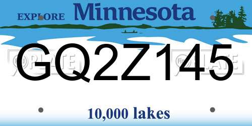GQ2Z145 Minnesota License Plate