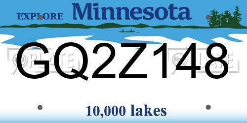 GQ2Z148 Minnesota License Plate