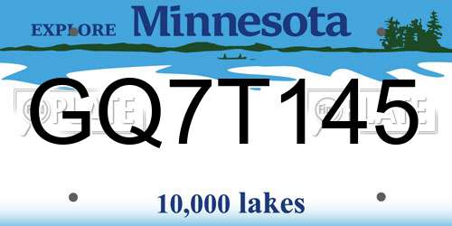 GQ7T145 Minnesota License Plate