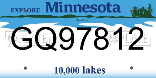 GQ97812 Minnesota License Plate