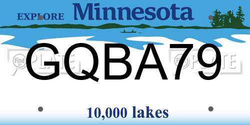 GQBA79 Minnesota License Plate