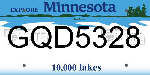 GQD5328 Minnesota License Plate