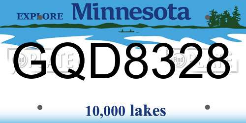 GQD8328 Minnesota License Plate