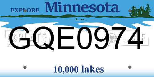 GQE0974 Minnesota License Plate