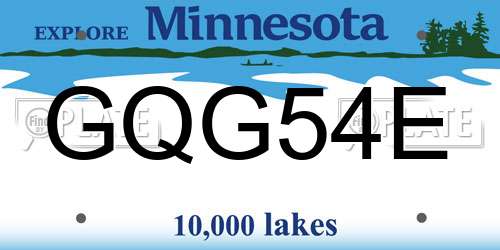 GQG54E Minnesota License Plate