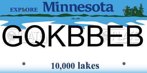 GQKBBEB Minnesota License Plate