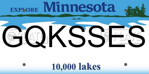 GQKSSES Minnesota License Plate