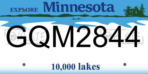 GQM2844 Minnesota License Plate