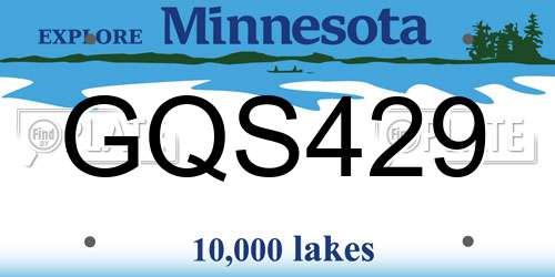 GQS429 Minnesota License Plate