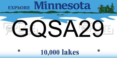 GQSA29 Minnesota License Plate